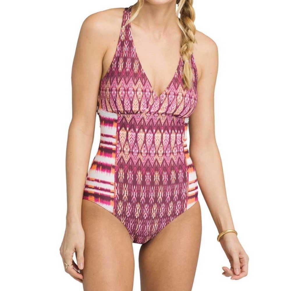 Prana Atalia 1Pc Swimsuit Lace Up Back Beach Resort